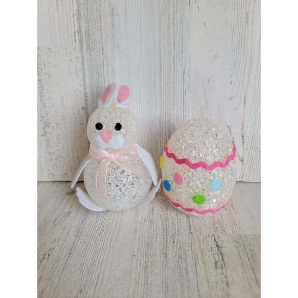 Easter Bunny ball egg set set bow home decor figure - Picture 1 of 5